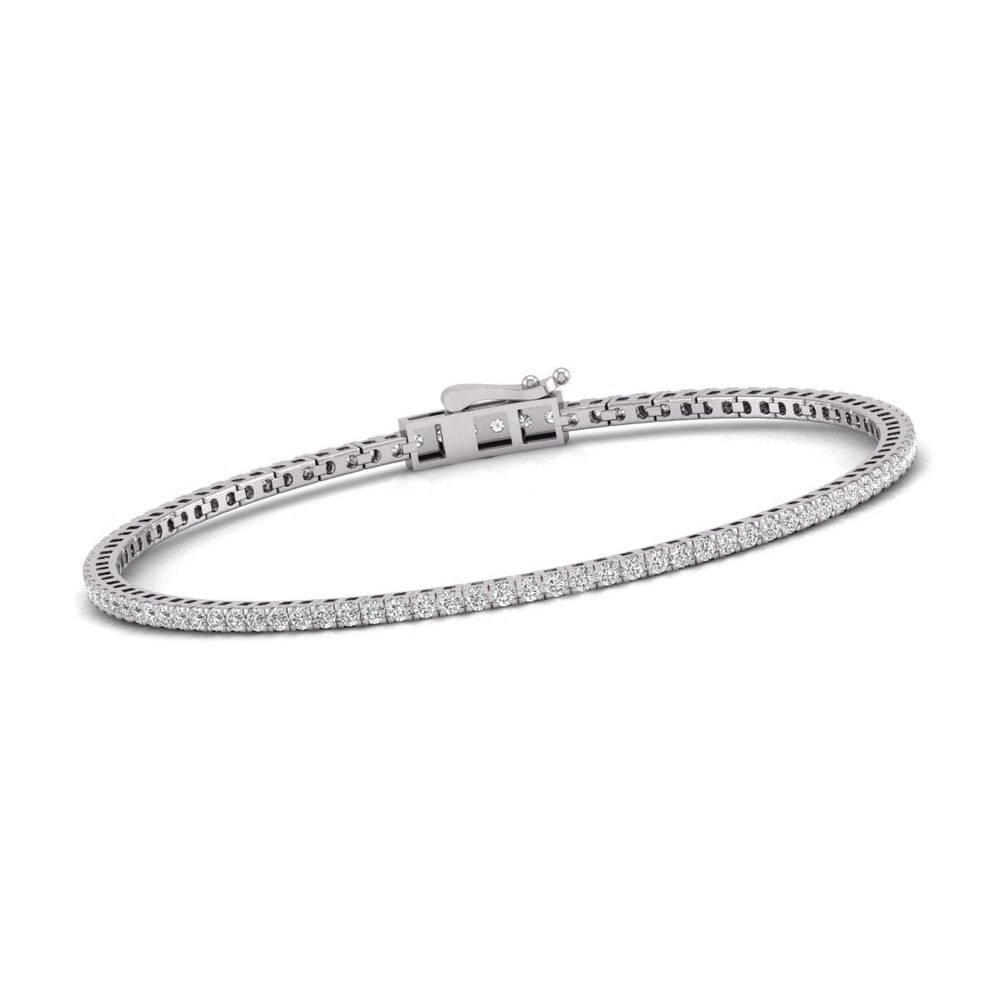 Diana M Lab 2 Carat TW Diamond Tennis Bracelet in 14K White Gold