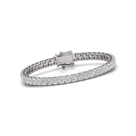 Diana M Lab 10 Carat TW Diamond Tennis Bracelet in 14K White Gold