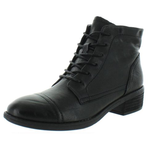 Cordia Leather Cap Toe Combat Boots