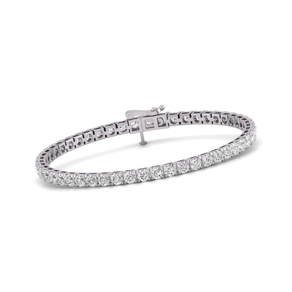 Diana M Lab 7 Carat TW Diamond Tennis Bracelet in 14K White Gold
