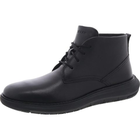 Cushioned Footbed Faux Leather Chukka Boots