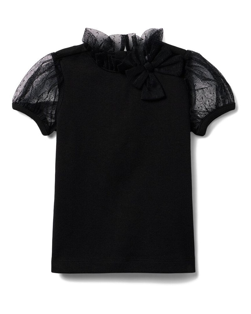 Janie and Jack Dot Tulle Sleeve Top