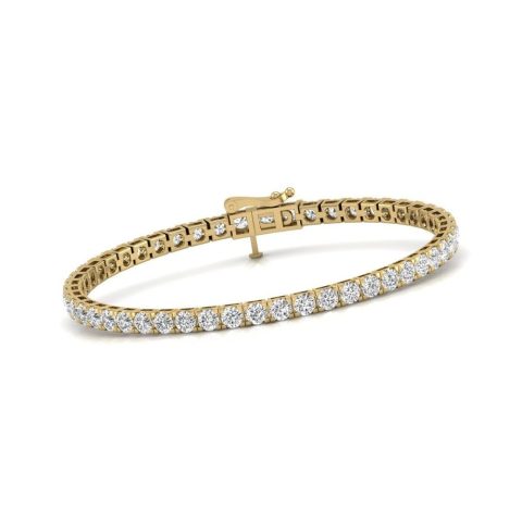 Diana M Lab 7 Carat TW Diamond Tennis Bracelet in 14K YELLOW Gold