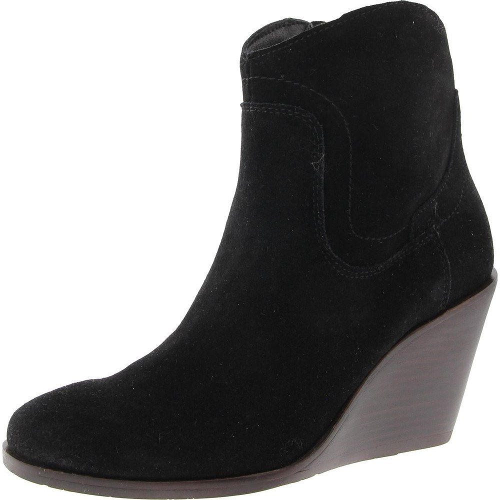 Waltz Zipper Suede Wedge Boots