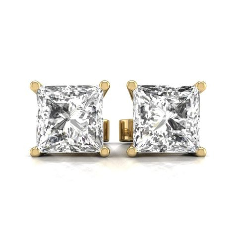 Diana M Lab 14KT YG 2ct TW LGD Princess Earring