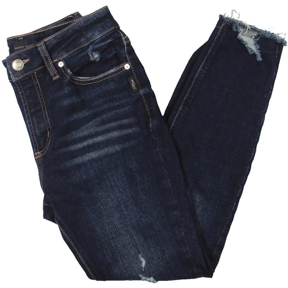Avery Skinny Distressed High Rise Skinny Pants