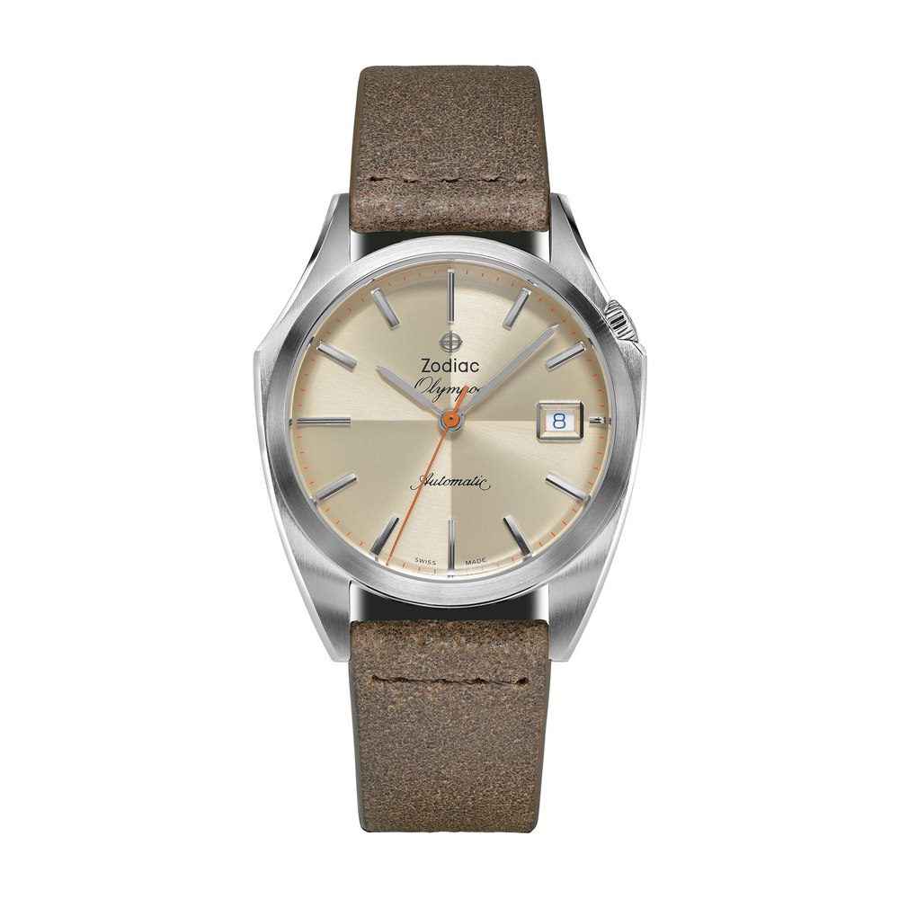 Zodiac Men’s Dress Olympos Automatic Leather Watch