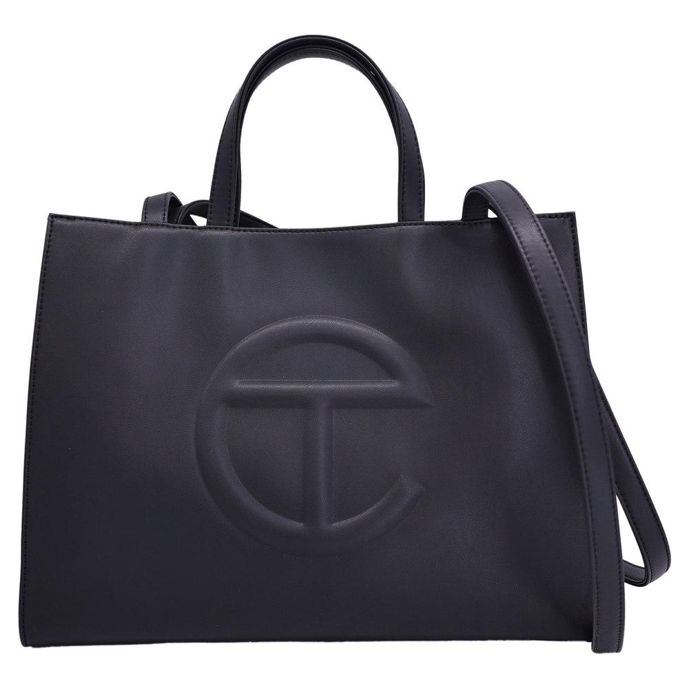 Telfar Medium Black Shopping Bag in Black Polyurethane