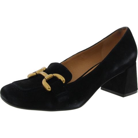 Veepe Embellished Suede Loafer Heels
