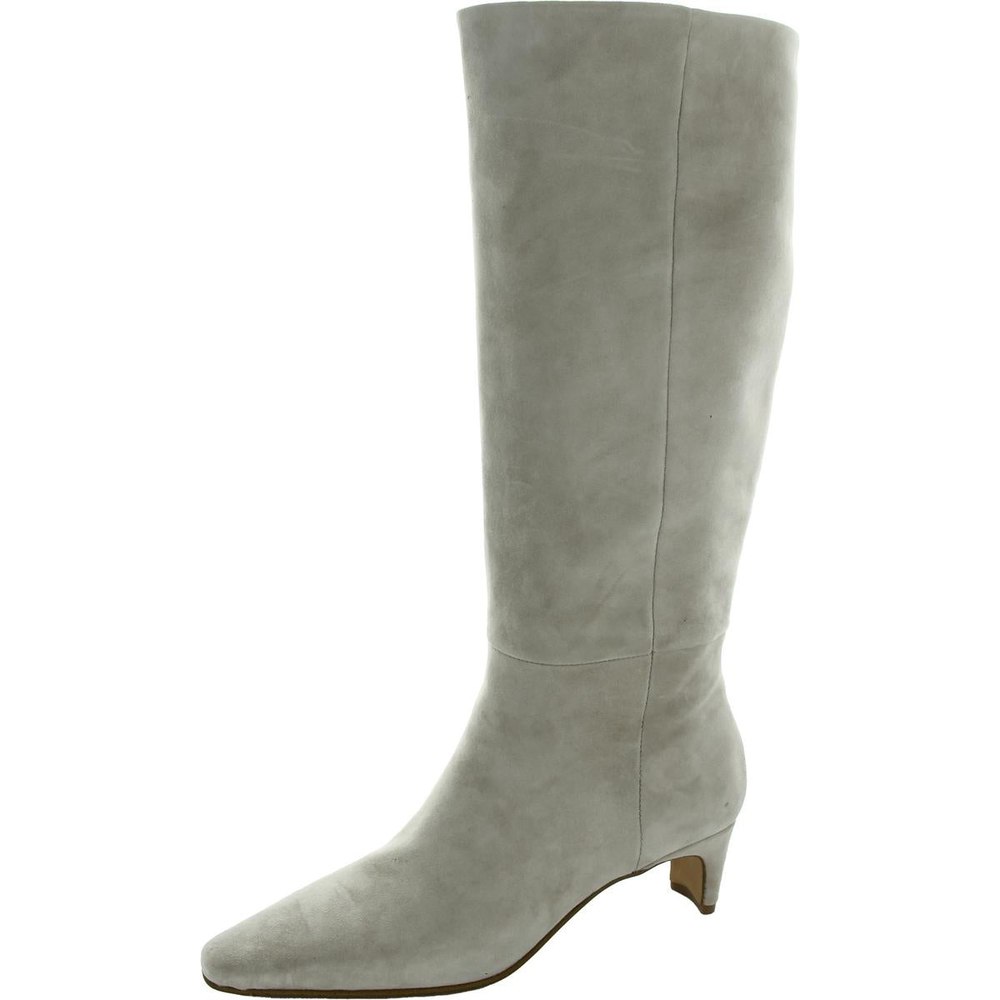 DAGNE Solid Leather Knee-High Boots