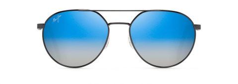 Women’s Waterfront Sunglasses In Dark Gunmetal – Dual Mirror Blue To Silver Lens