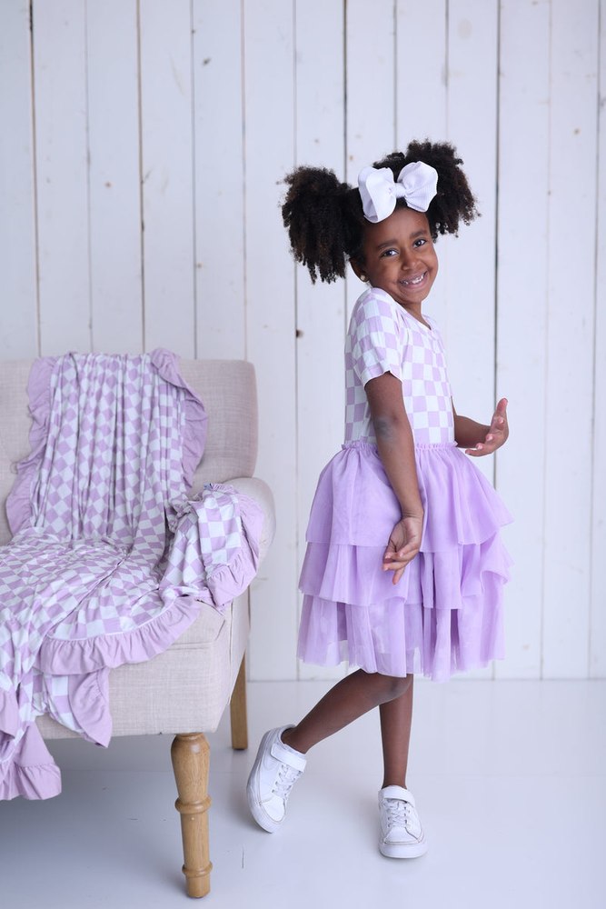 PERIWINKLE CHECKS DREAM TUTU DRESS