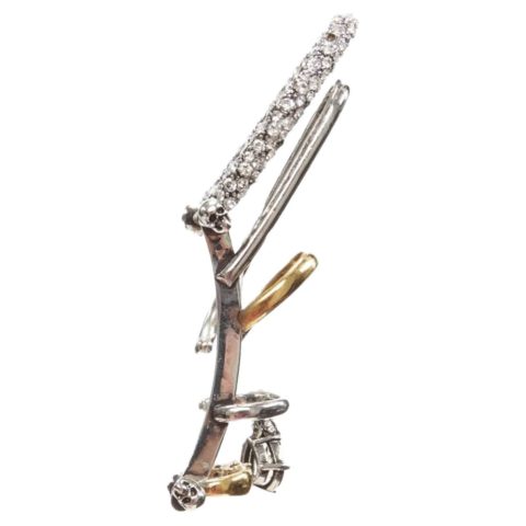 Alexander McQueen Runway Multi hoop gold crystal cuff earring