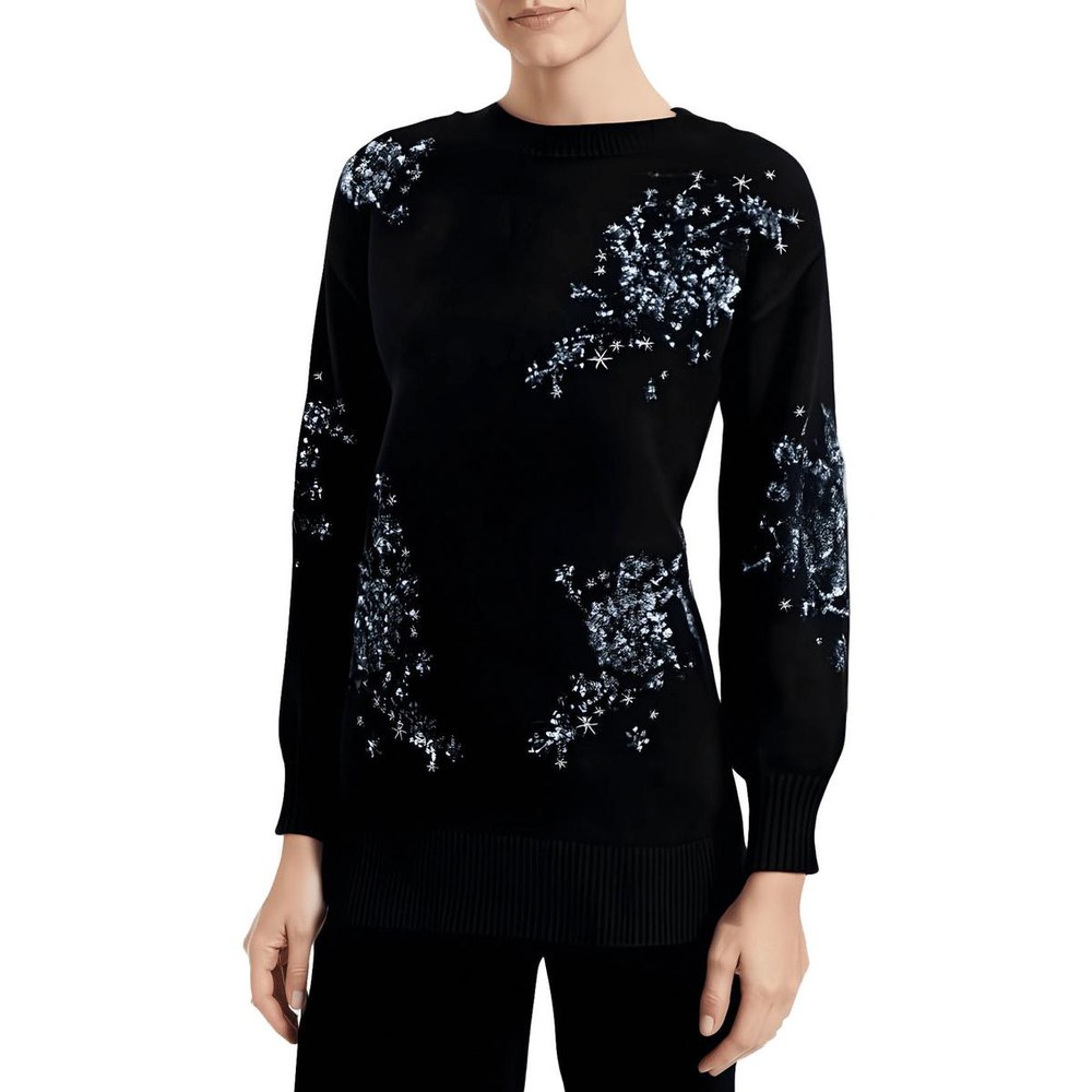 Sequined Knit Tunic Sweater