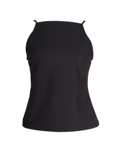 Theory Square Neck Tank Top in Black Polyamide 7748641882172