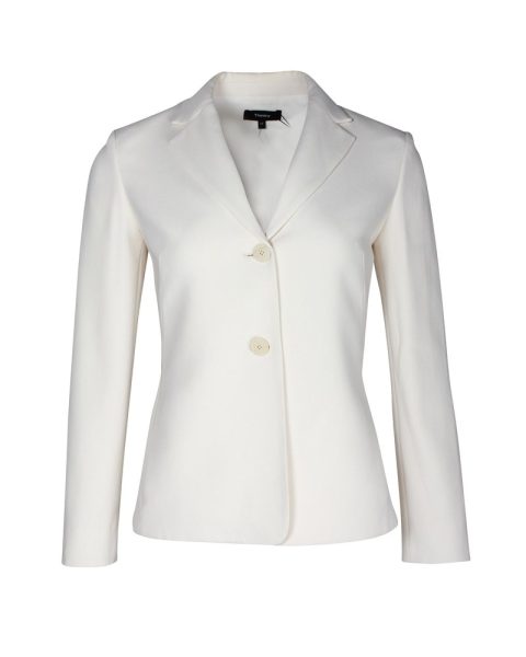 Theory Pleat Blazer in White Triacetate 7748652630076