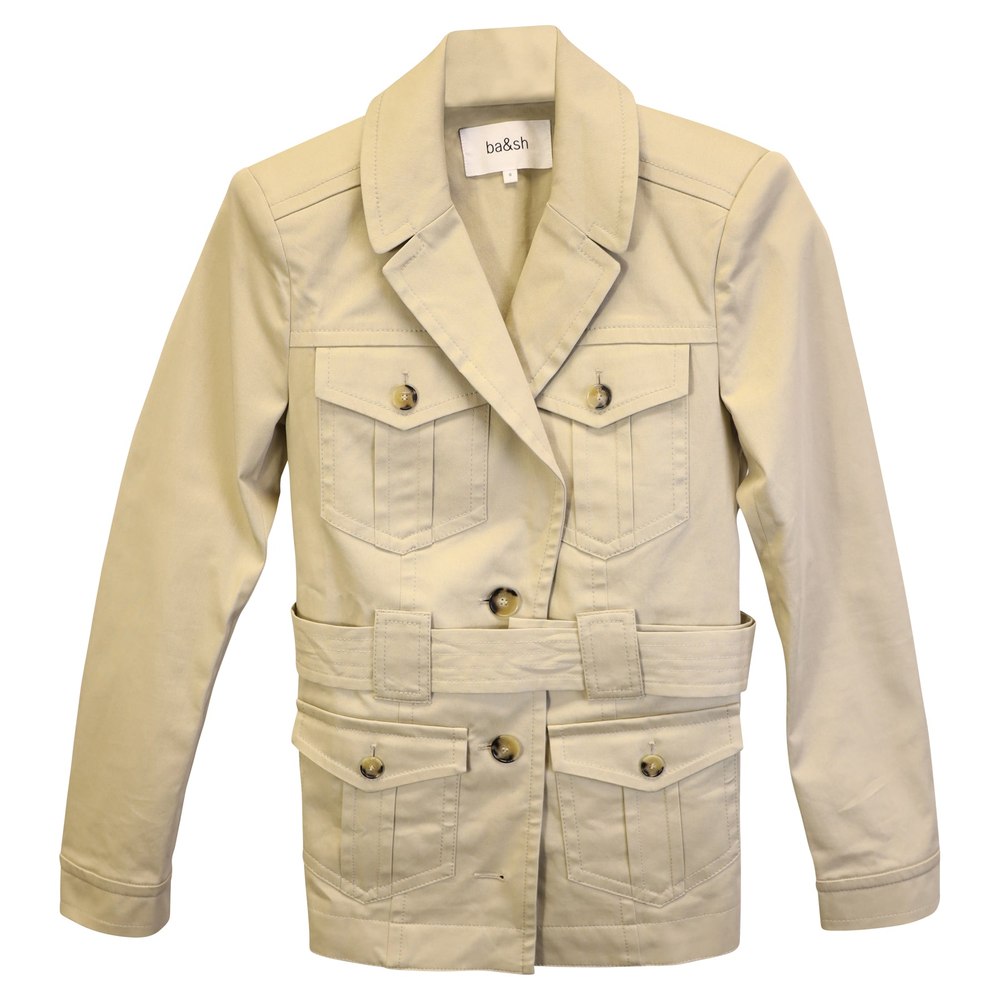 Ba&Sh Belted Jacket in Beige Cotton 7748664426556