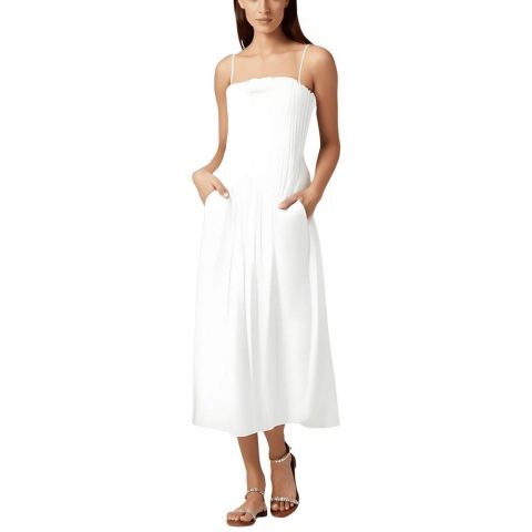 Bella Poplin Pintuck Midi Dress