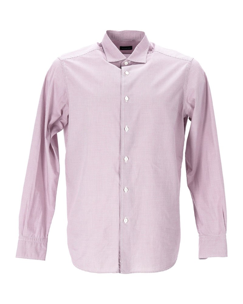 Ermenegildo Zegna Check Shirt in Purple Cotton 7748671176764