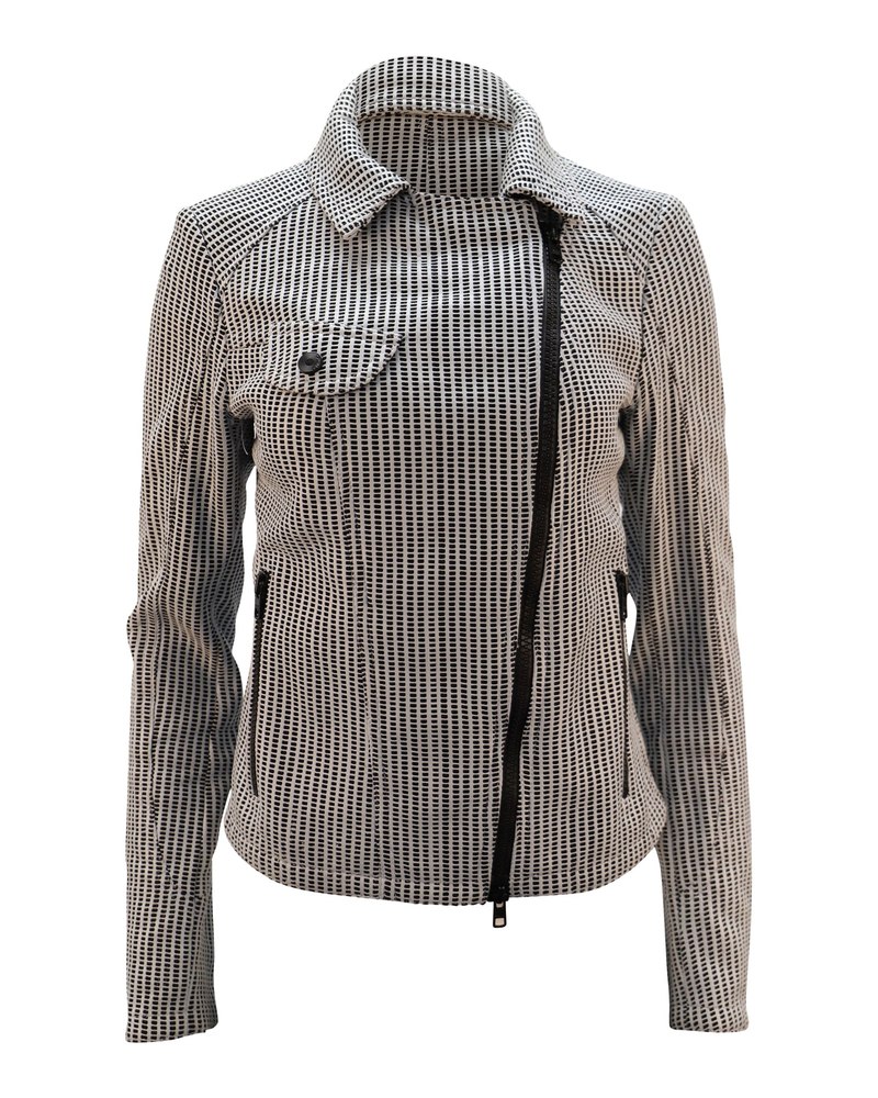 Drome Perforated Jacket in Grey Leather 7748675764284