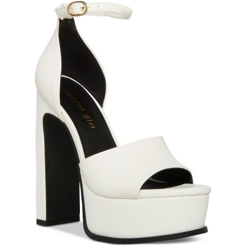 Babydoll Buckle Faux Leather Platform Sandals