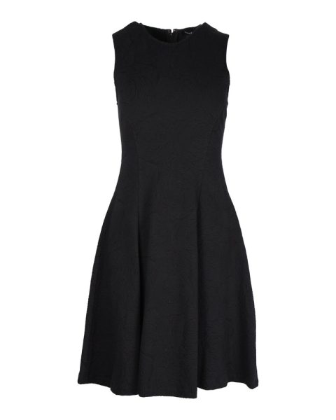 Theory Floral A-line Skater Dress in Black Cotton 7748682907708
