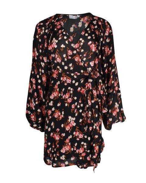 A.L.C. Floral Print Mini Dress in Black Silk 7748686217276