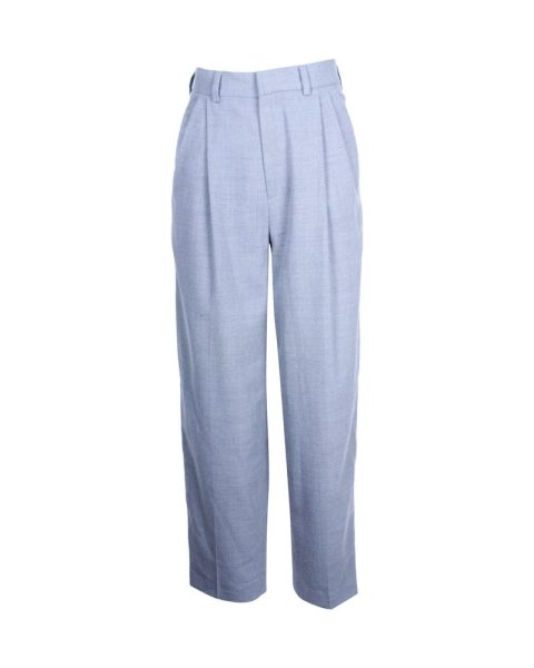Alexander McQueen Tapered Trousers in Gray Polyester Wool 7748687757372