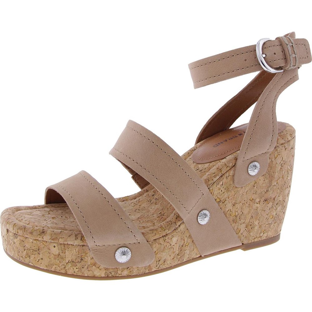 Cork Leather Strappy Sandals