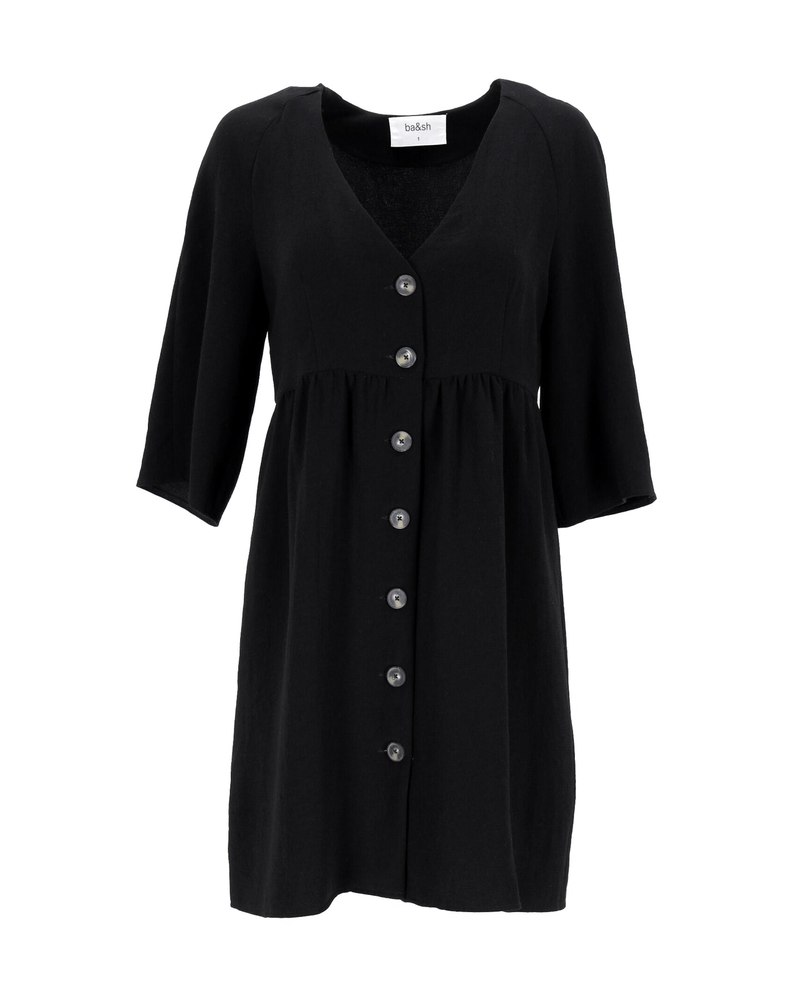 Ba&Sh Buttoned Dress in Black Polyester 7748703944764