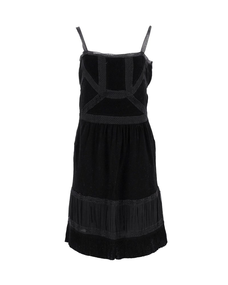 Moschino Lace-Trimmed Sleeveless Dress in Black Cotton 7748715610172