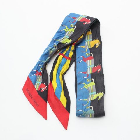 Hermes Rocabar Twilly Silk Scarf Canvas Scarf
