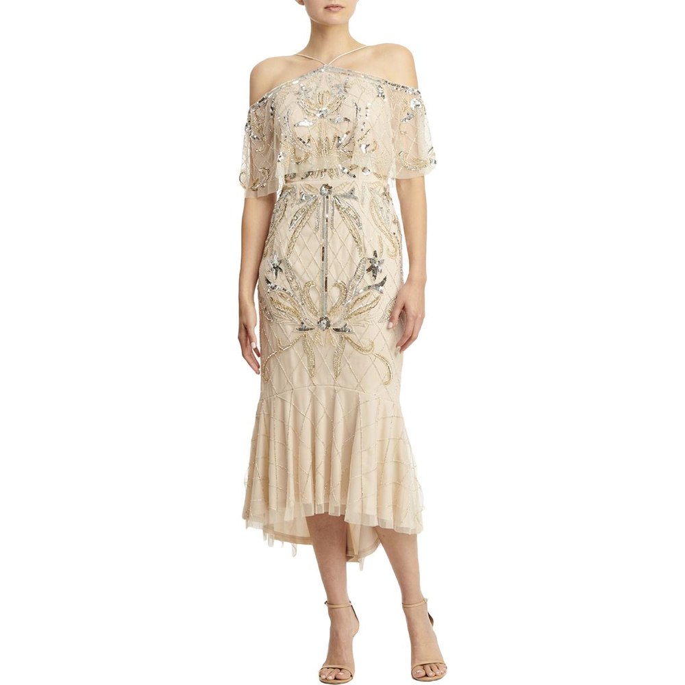 Sequined Midi Cocktail Dress
