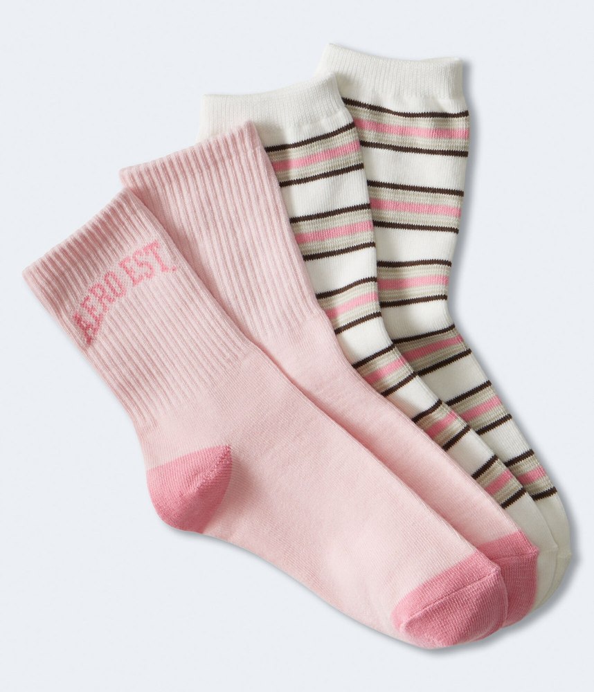 Aeropostale Logo & Stripe Crew Sock 2-Pack