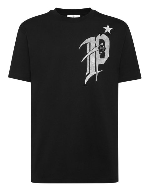 T-shirt Round Neck SS Gothic Plein with Crystals 7648919846972
