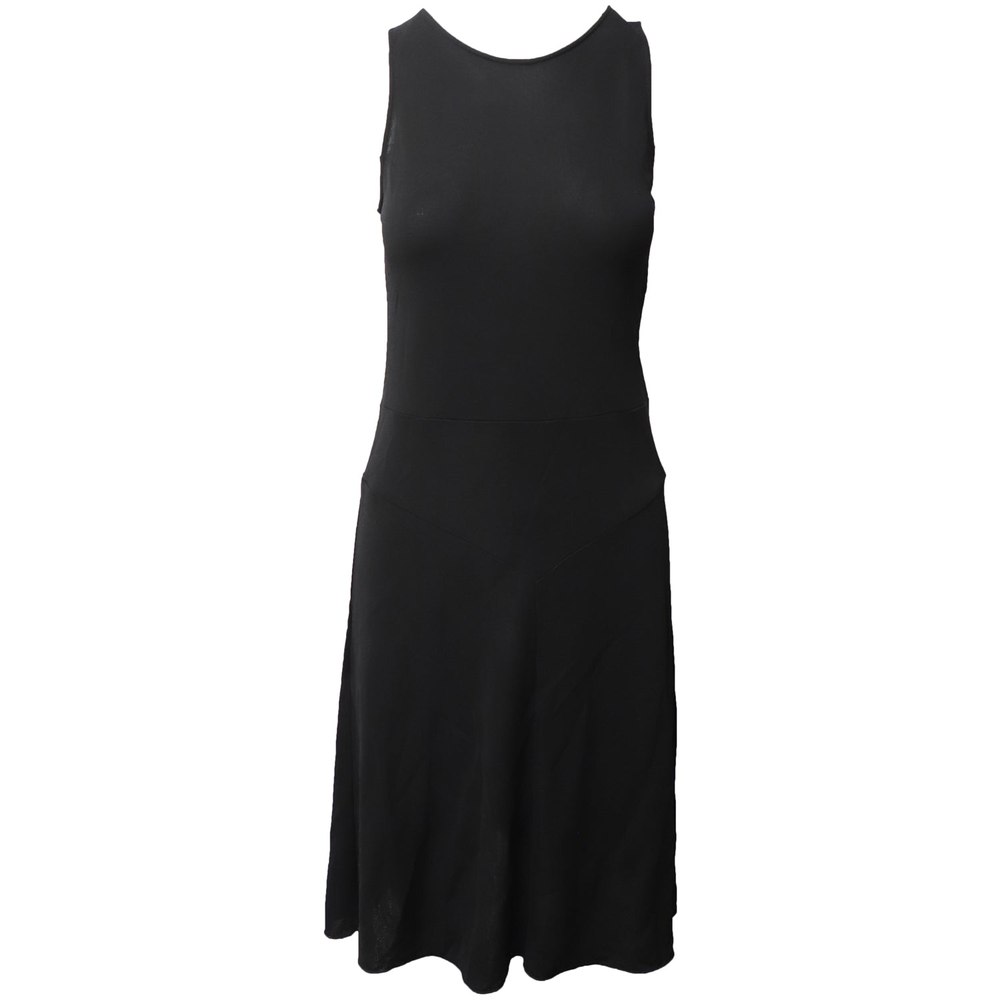 Jil Sander Navy Sleeveless Mid Length Dress in Black Jersey 7748747755580