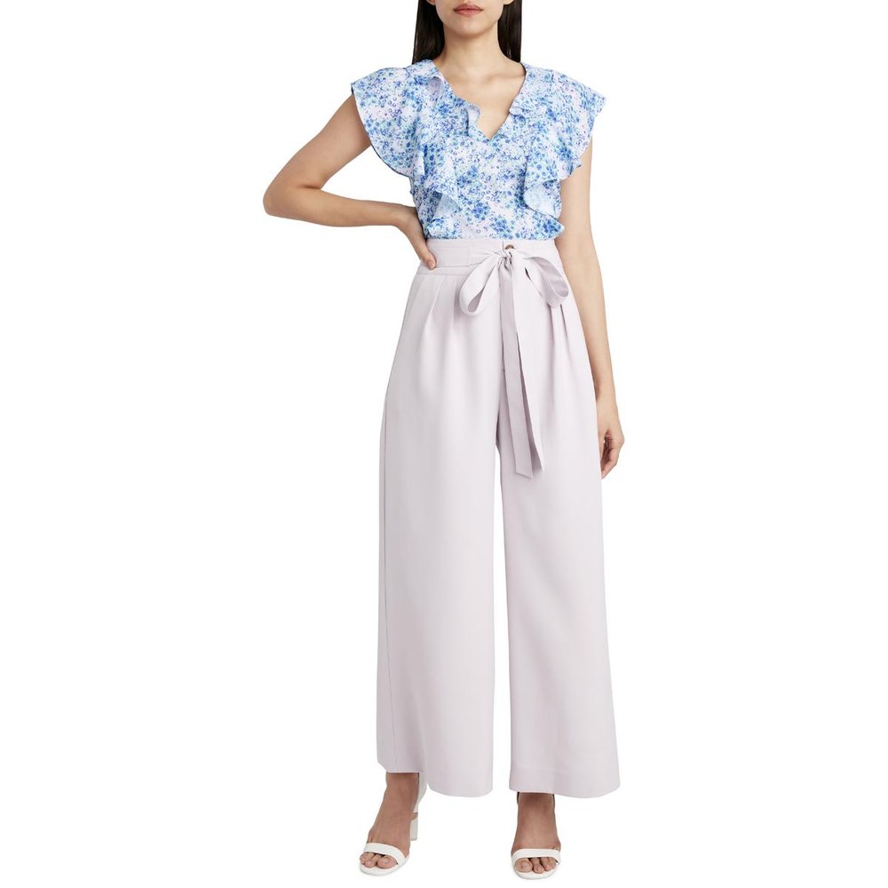 Woven Tie Waist Wide Leg Pants