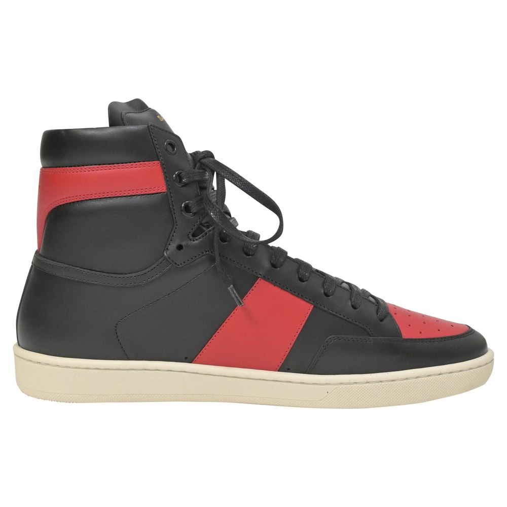 Saint Laurent SL-10H High Top Sneakers in Black Leather