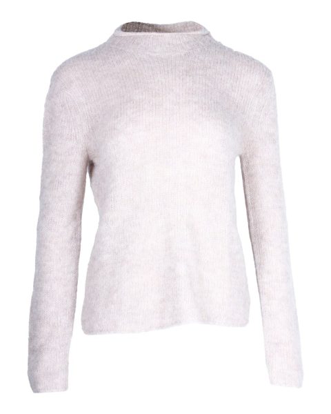 Theory Mock-Neck Sweater in Beige Alpaca Wool 7748805787708