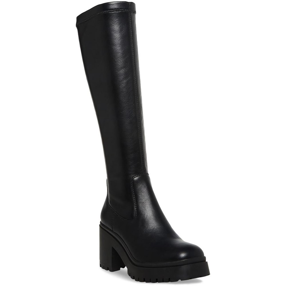 Ria Lug Sole Faux Leather Knee-High Boots