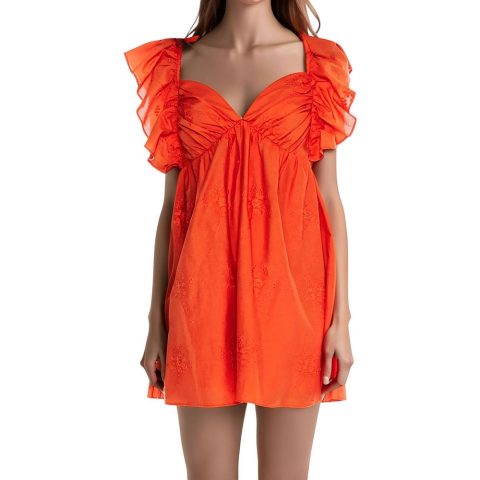 Juniors Ruffled Back Tie Babydoll Dress