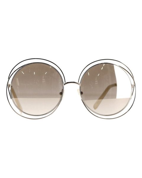 Chloé Carlina Round Sunglasses in Silver Metal