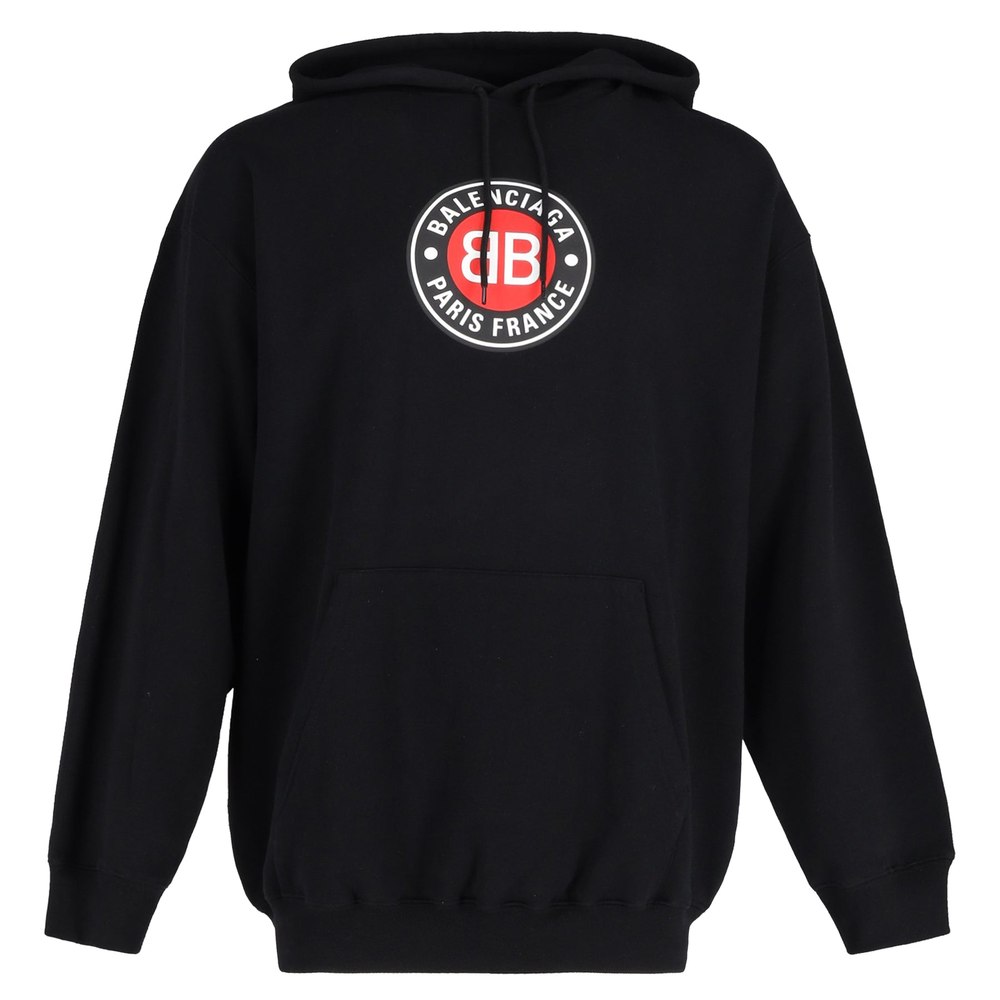 Balenciaga Paris France Print Hoodie in Black Cotton 7748913627196