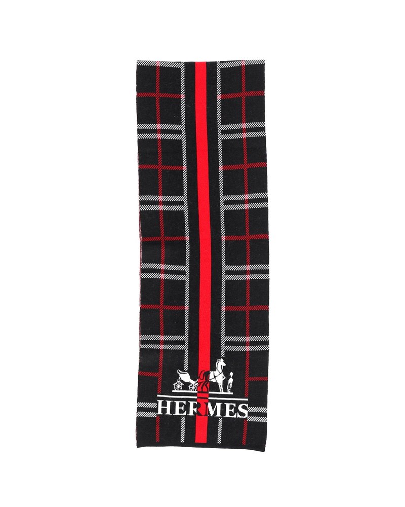 Hermes Logo Scarf in Multicolor Wool 7748917428284