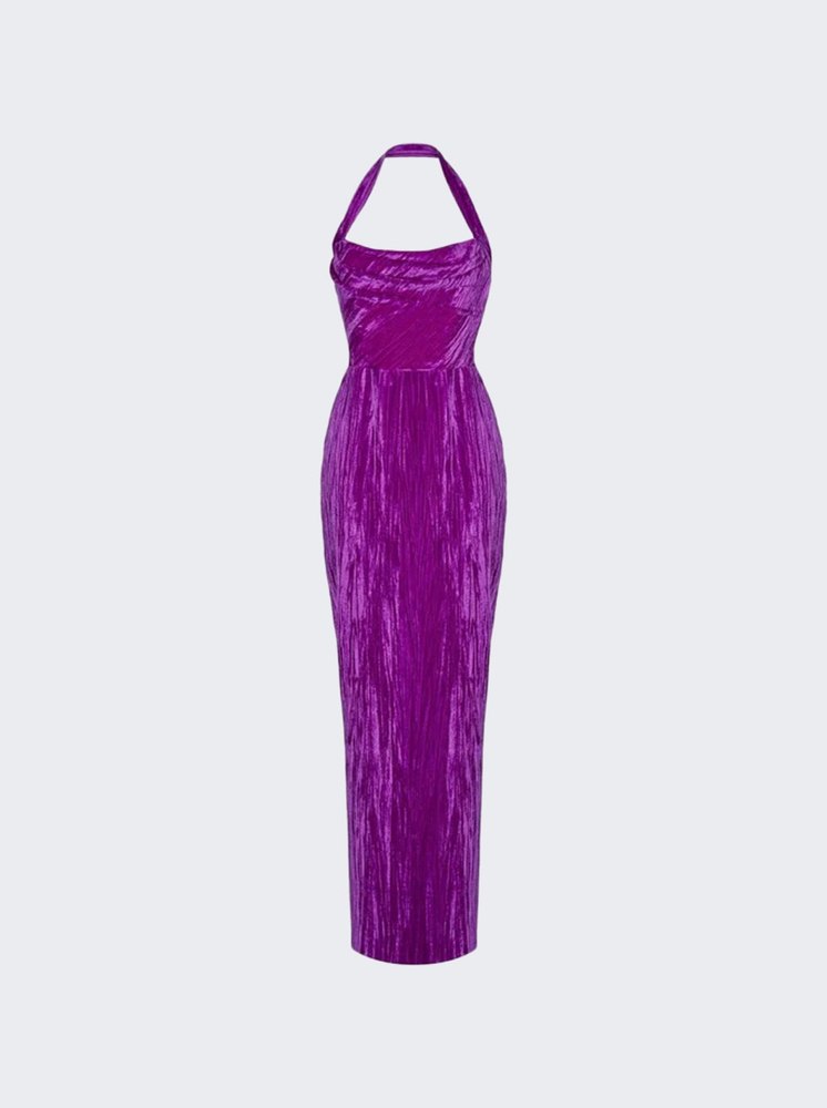 Draped Velvet Maxi Dress