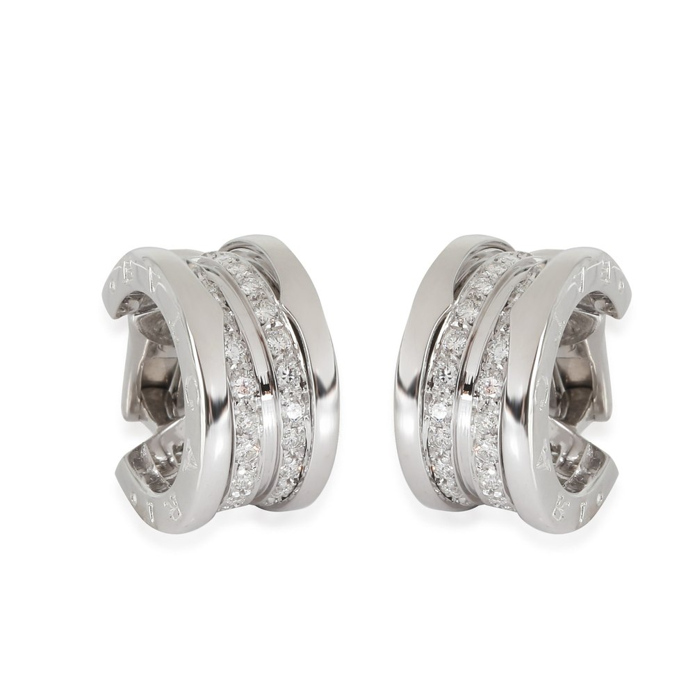 BVLGARI B.zero1 Hoop Earring in 18K White Gold 1.08 CTW 7748958650428