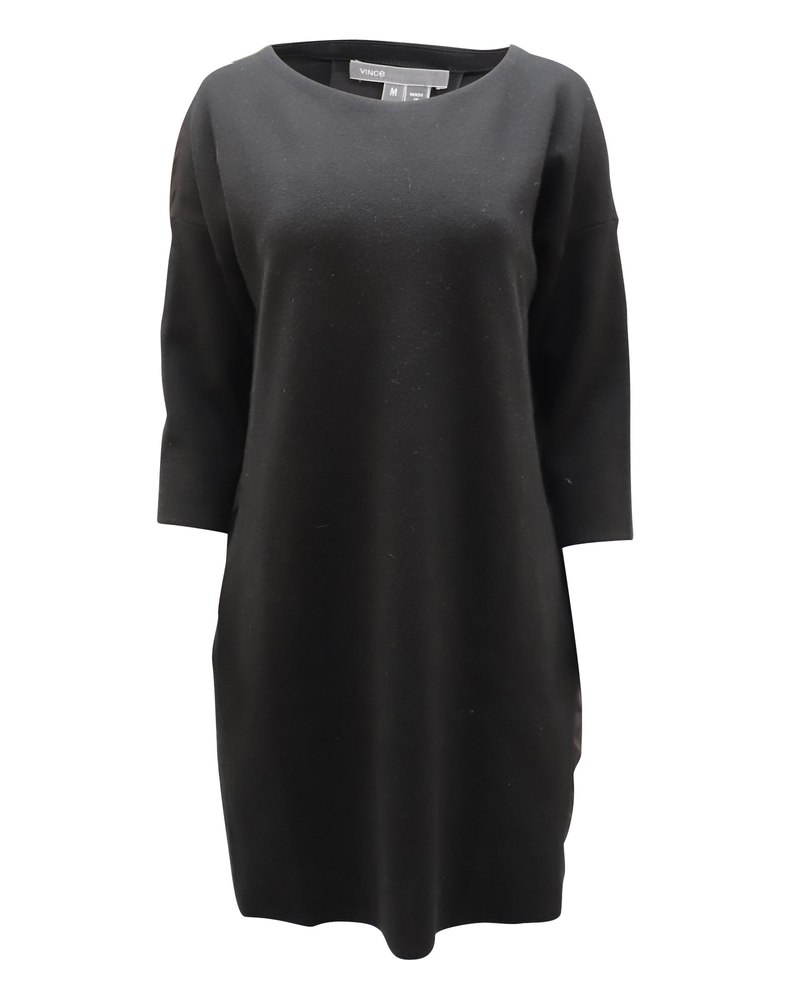 Vince Sweater Dress in Black Wool 7764868137020