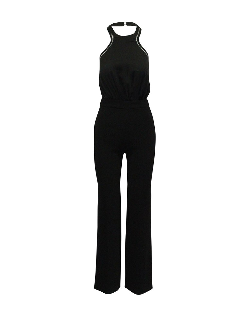 Ba&sh Saudry Open-Back Jumpsuit in Black Polyester 7764868628540