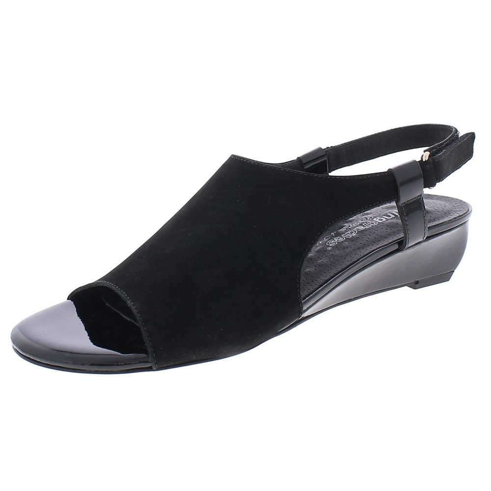 Daphne Leather Ankle Strap Wedge Sandals