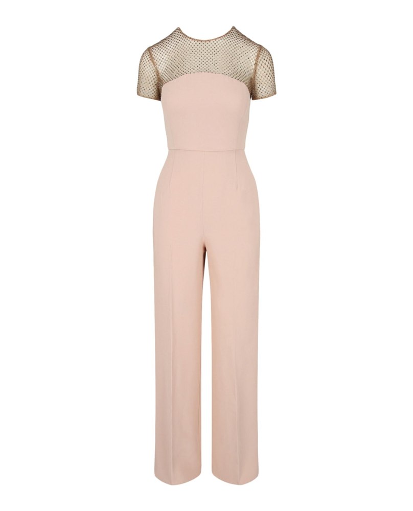 Stella McCartney Crystal-Embellished Short Sleeve Jumpsuit